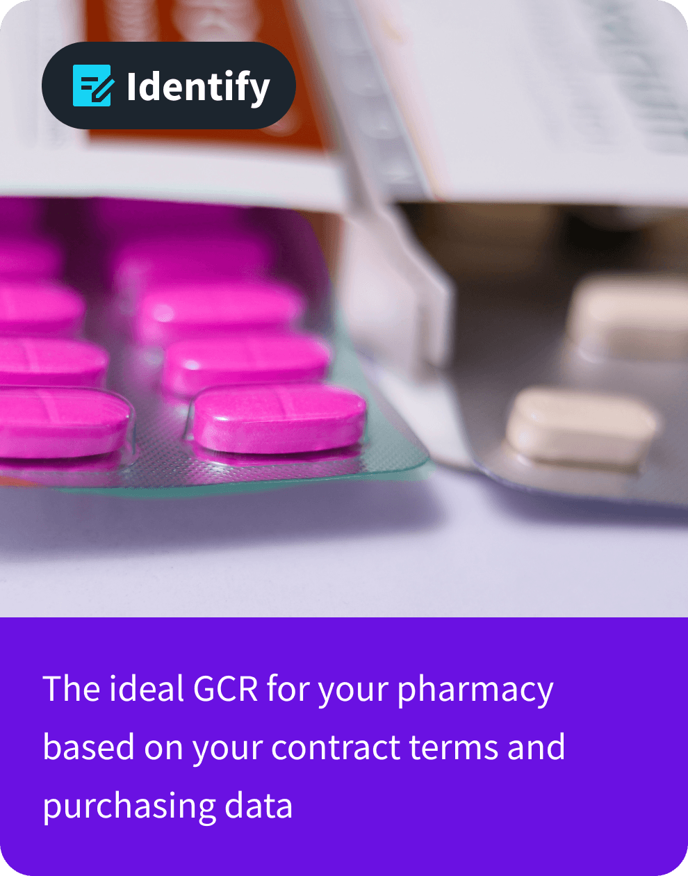 Identify: the ideal GCR for your pharmacy based on contract terms and purchasing data